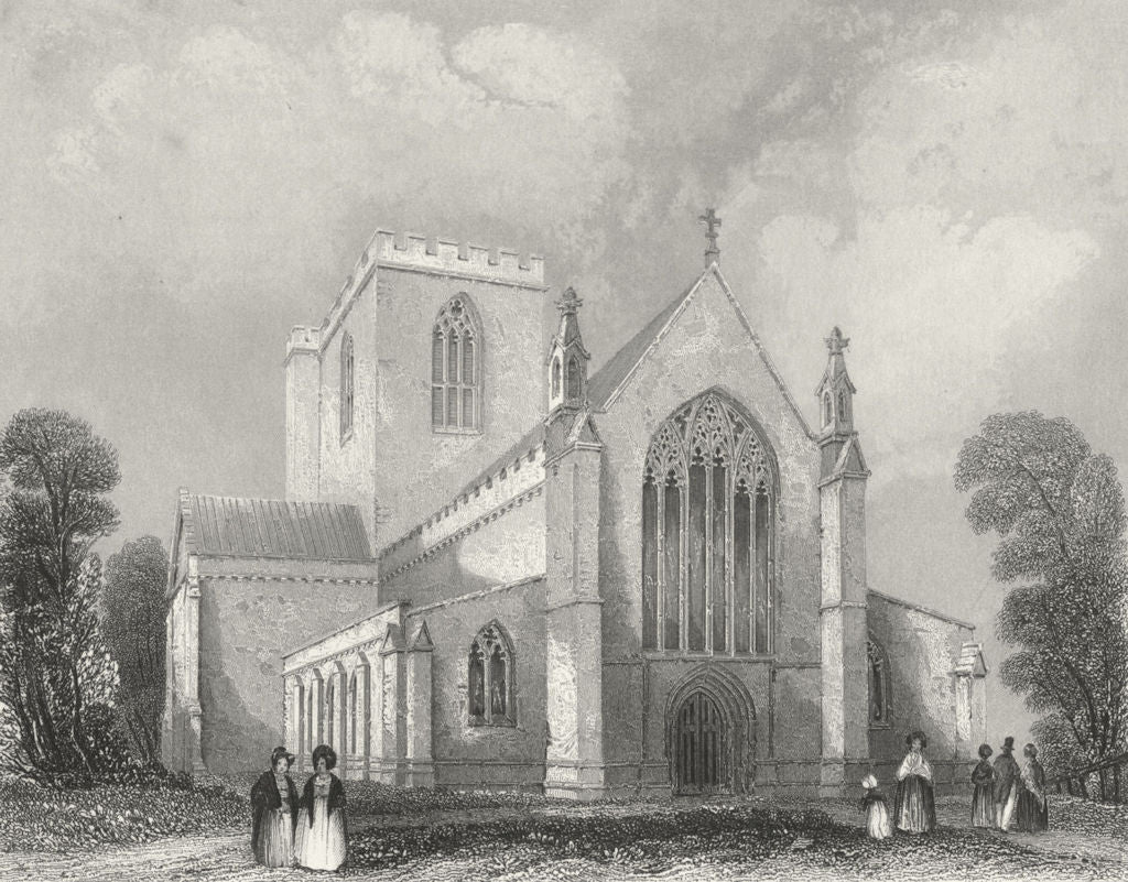 WALES. St Asaph's Cathedral west end. Asaph 1836 old antique print picture
